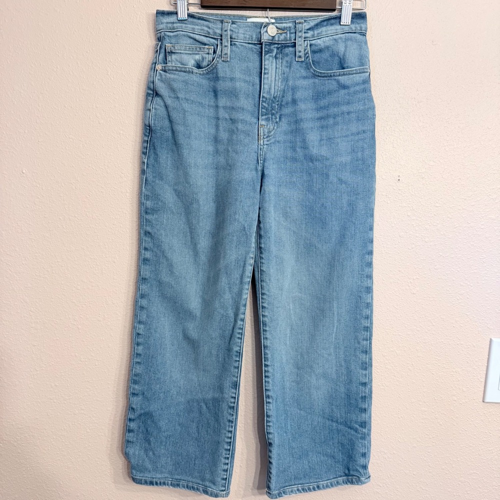 FRAME Le Jane Ankle High Rise Straight Leg Jeans Light Wash Blue Size 27
